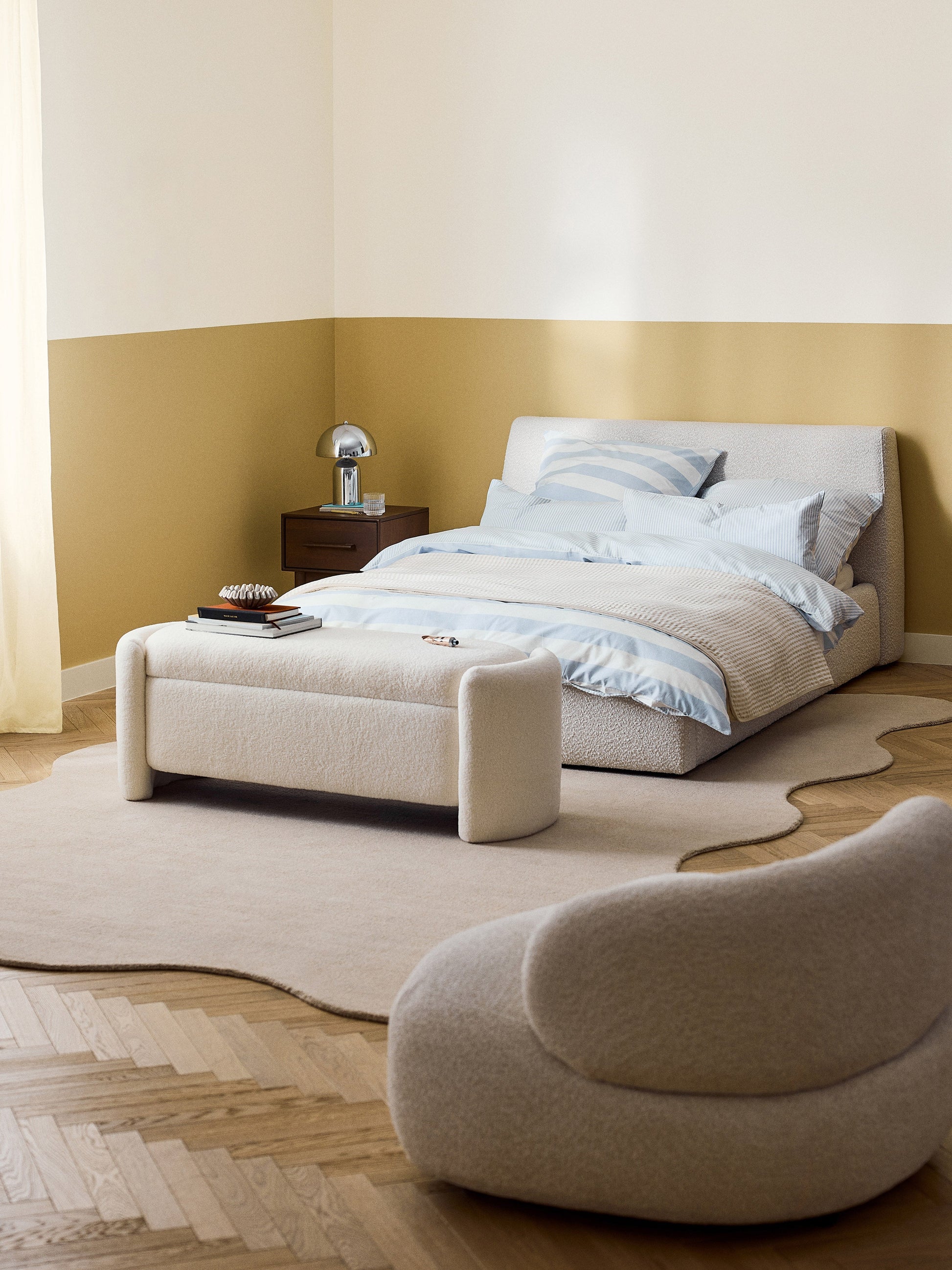 Clovis Bouclé Upholstered Bed