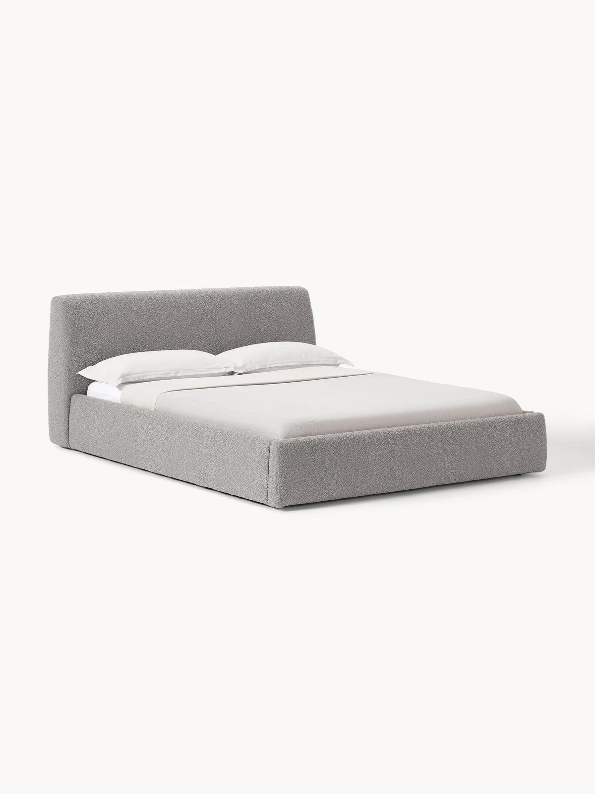 Clovis Bouclé Upholstered Bed with Storage