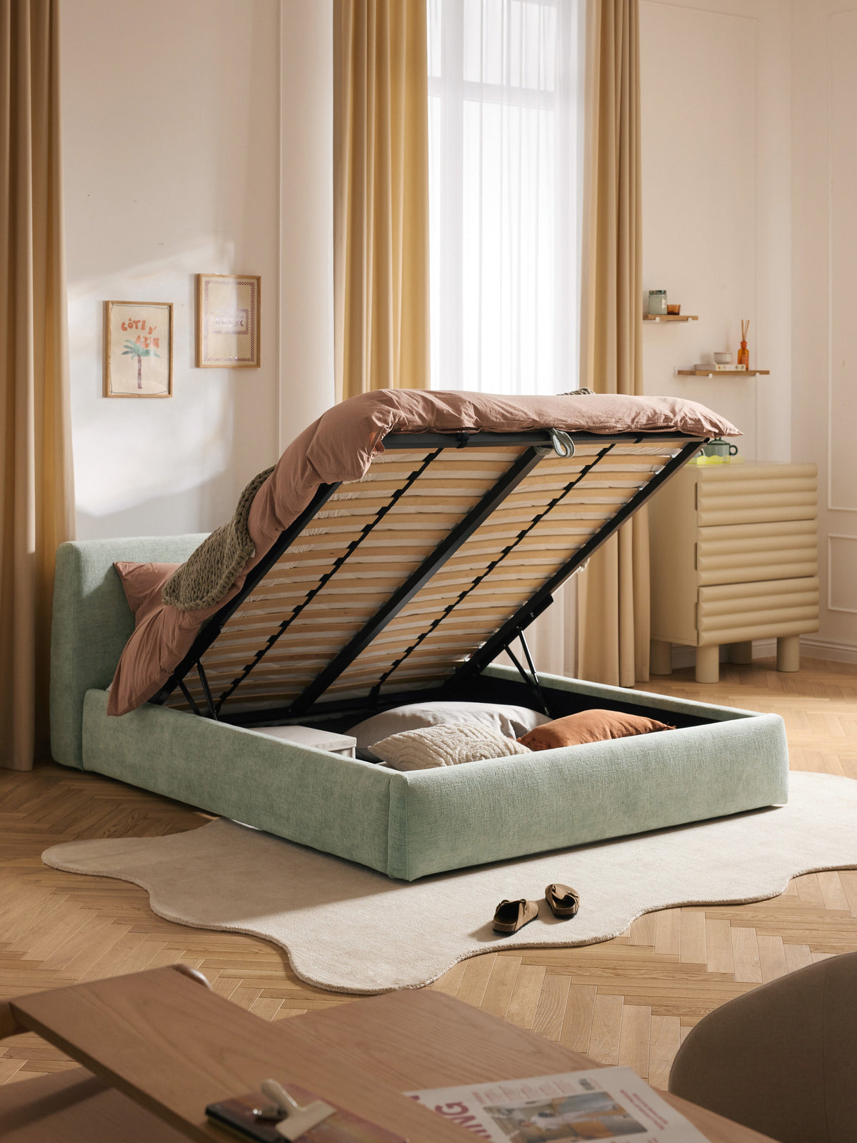 Clovis Upholstered Bed with Storage