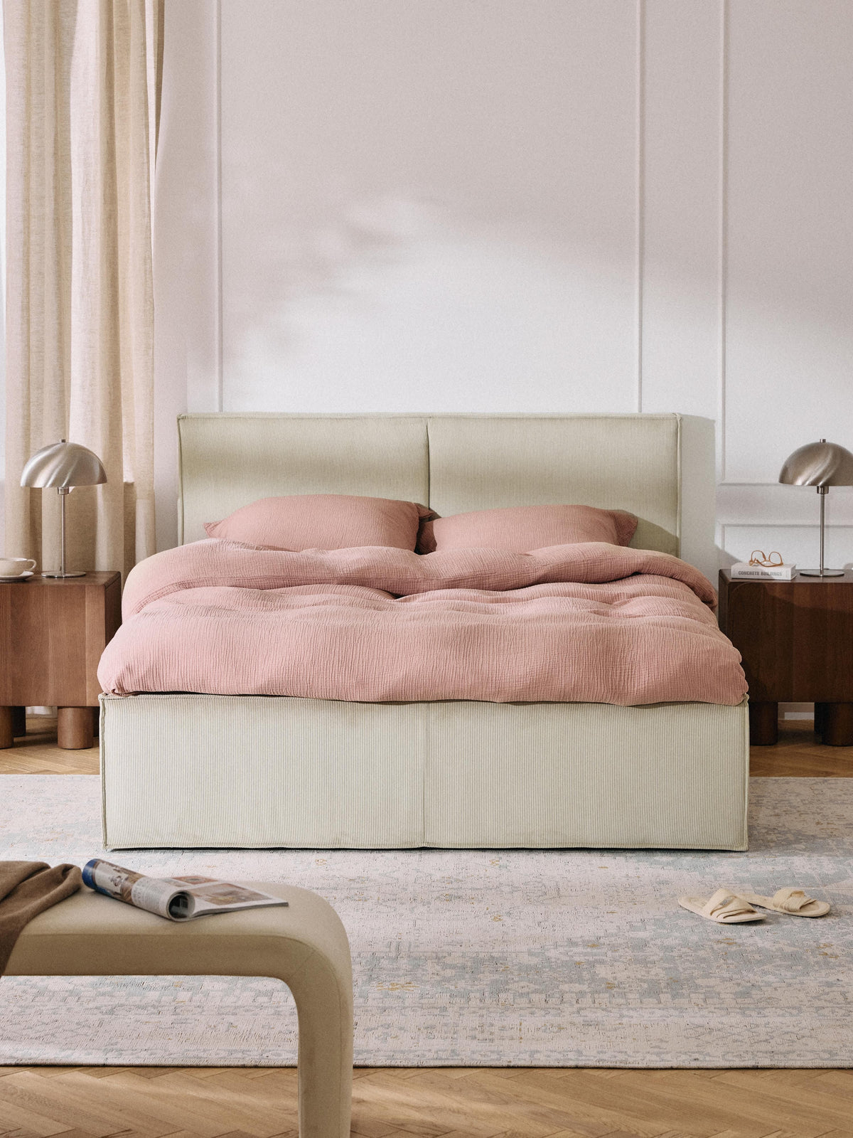 Dreanne Corduroy Upholstered Bed