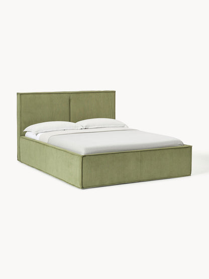 Dreanne Corduroy Upholstered Bed with Storage