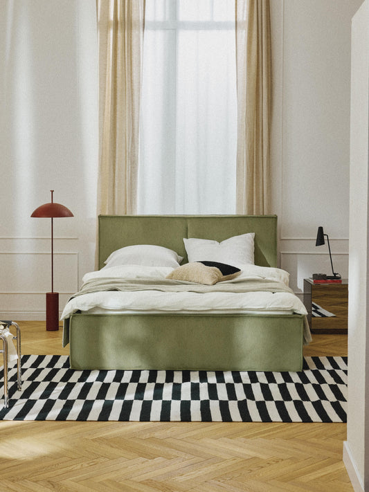 Dreanne Corduroy Upholstered Bed with Storage