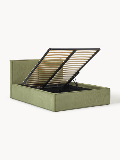 Dreanne Corduroy Upholstered Bed with Storage