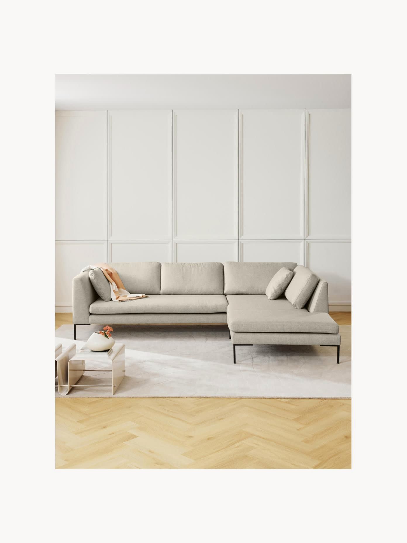 Emmelie Corner Sofa with Metal Legs