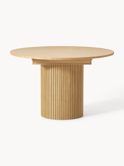 Filona Extendable Dining Table with Grooved Texture, 120 - 160 x 75 cm