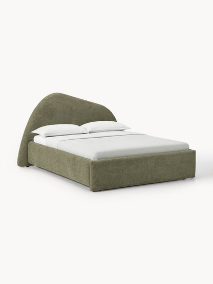 Garin Upholstered Bed in Bouclé