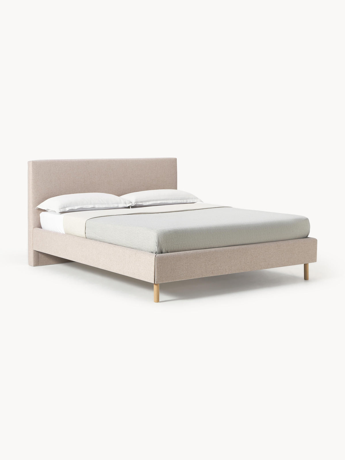 Giulla Upholstered Bed with Wooden Feet