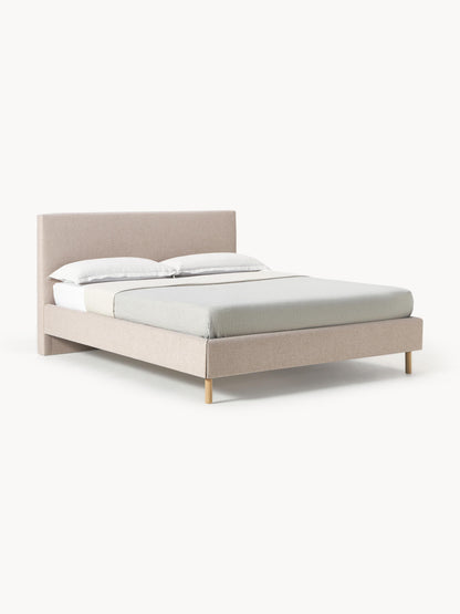 Giulla Upholstered Bed with Wooden Feet