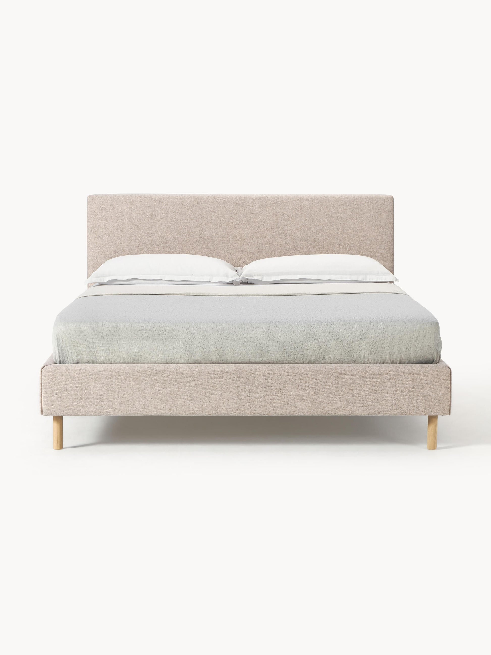 Giulla Upholstered Bed with Wooden Feet