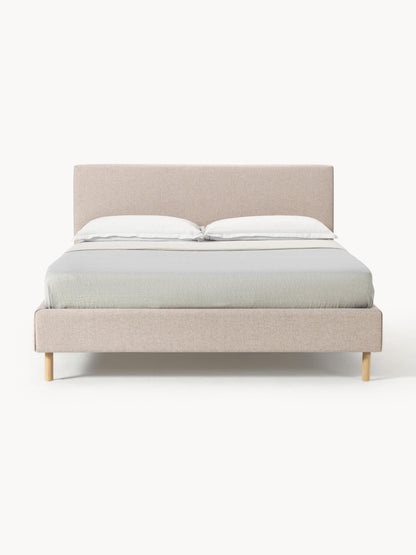 Giulla Upholstered Bed with Wooden Feet