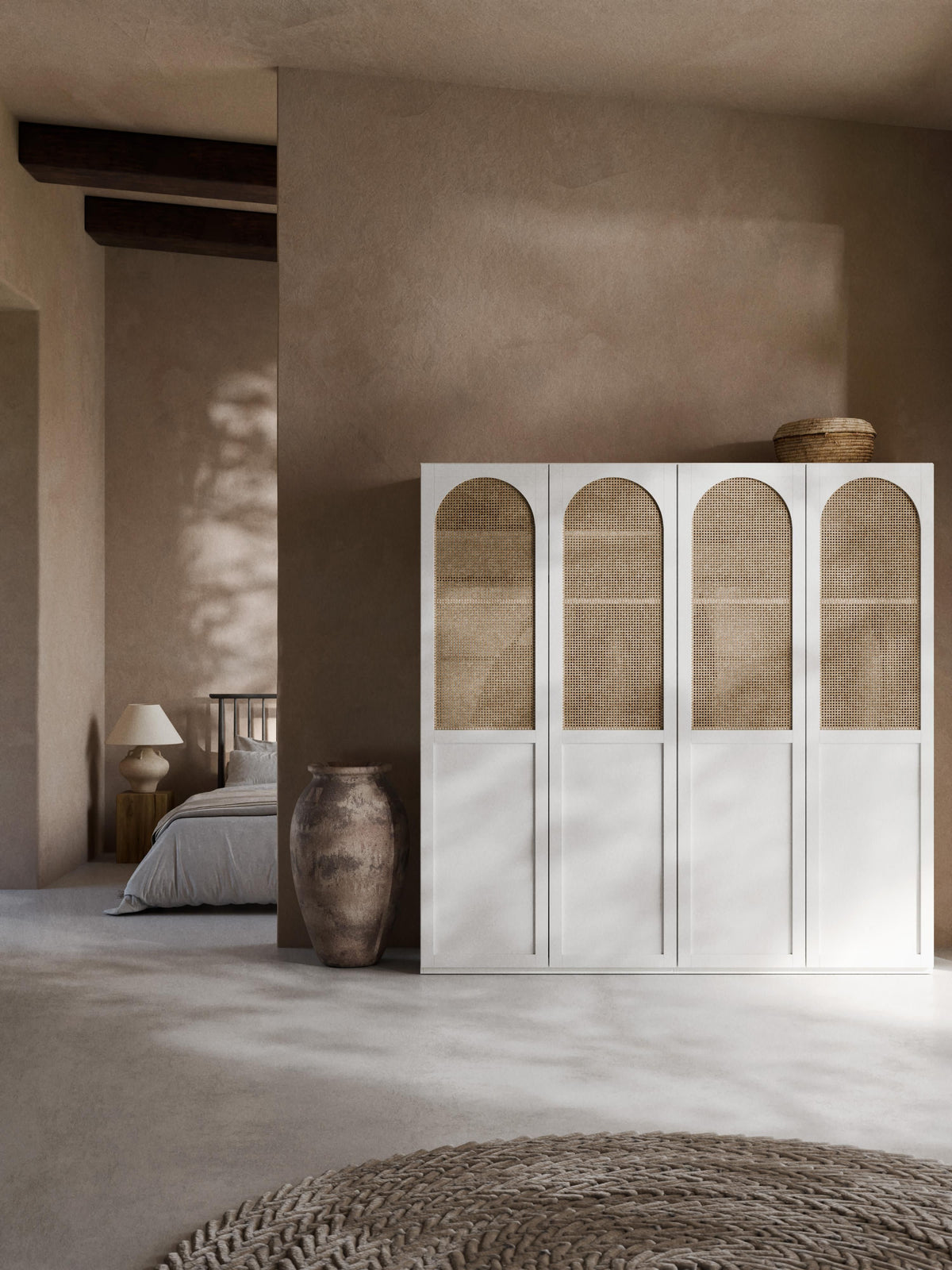 Jeanine Modular Hinged-Door Wardrobe, 200 cm Wide, in Various Sizes