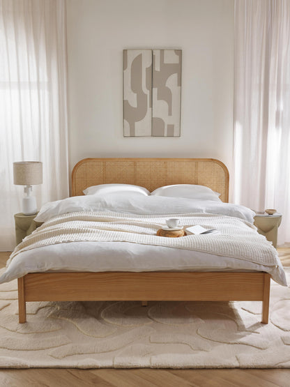 Jonell Wooden Bed with Vienna Cane Headboard