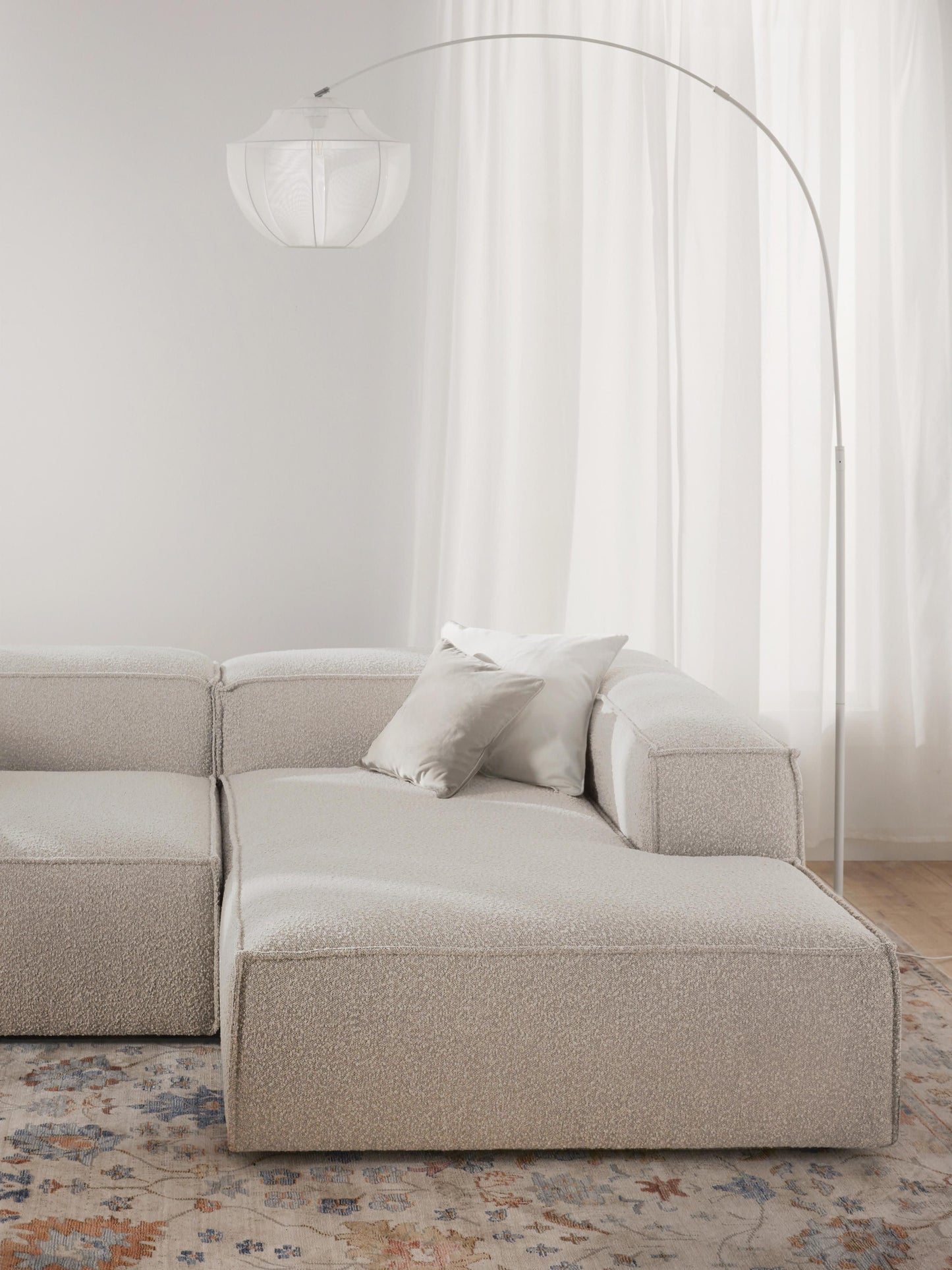 Lennox Bouclé Ottoman Corner Module