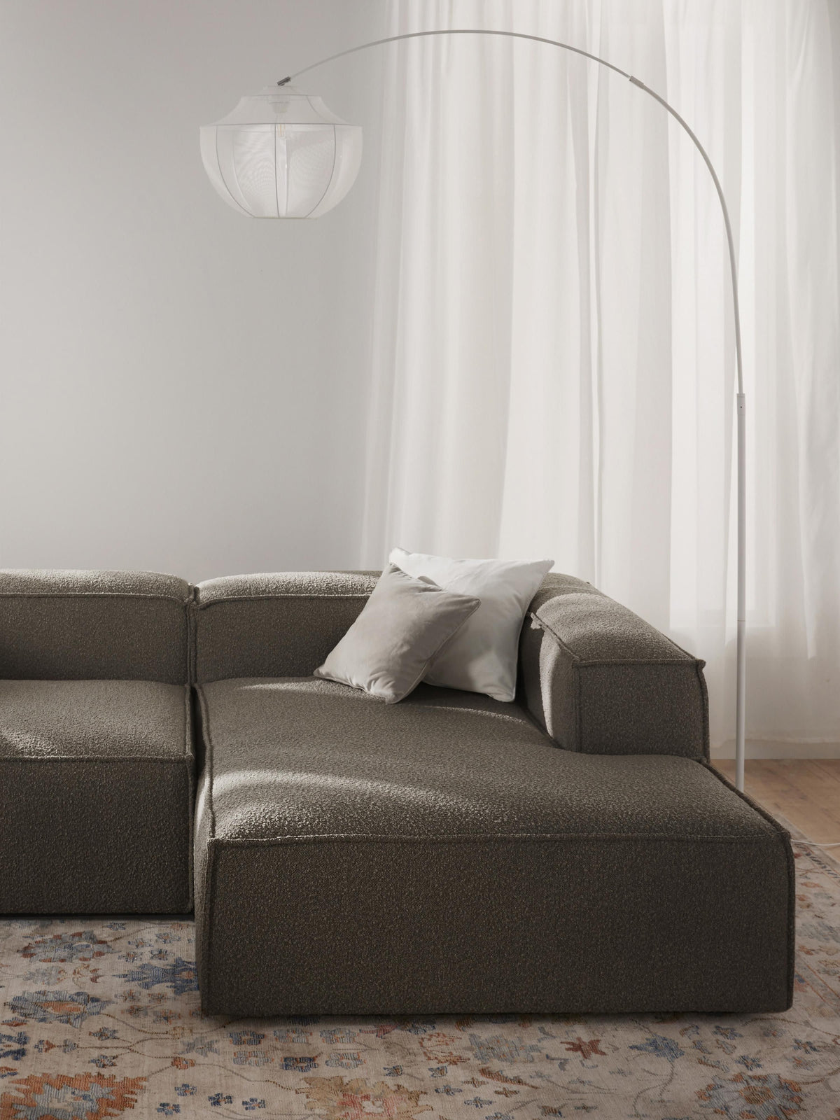 Lennox Bouclé Ottoman Corner Module