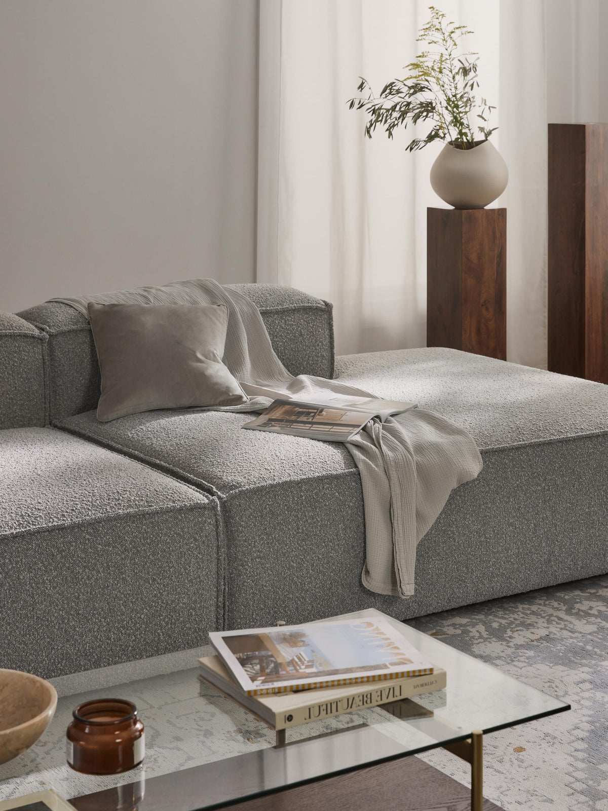 Lennox Bouclé Ottoman Module
