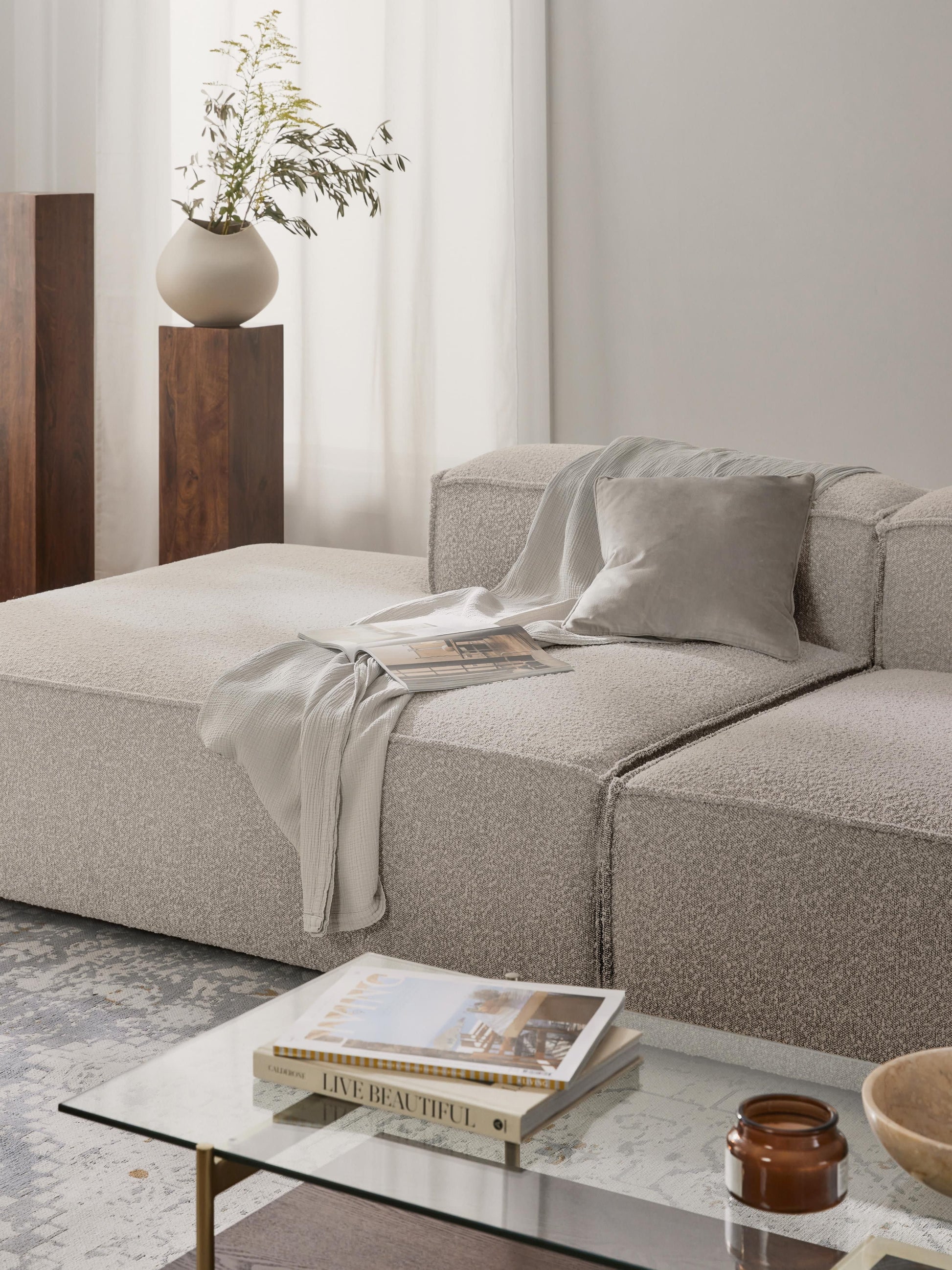Lennox Bouclé Ottoman Module