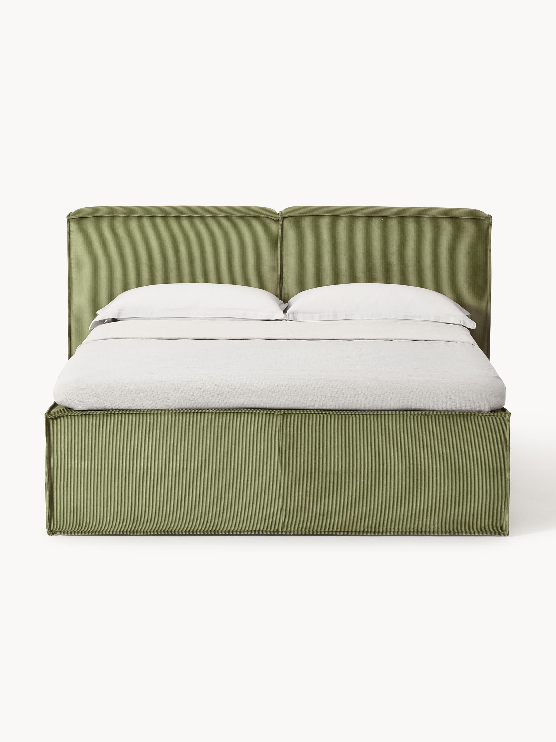Lennox Box Spring Bed in Corduroy