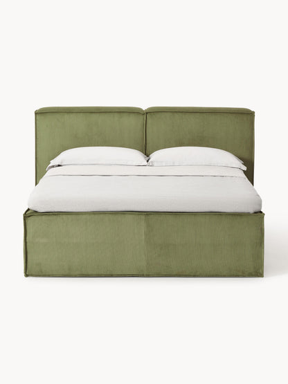 Lennox Box Spring Bed in Corduroy