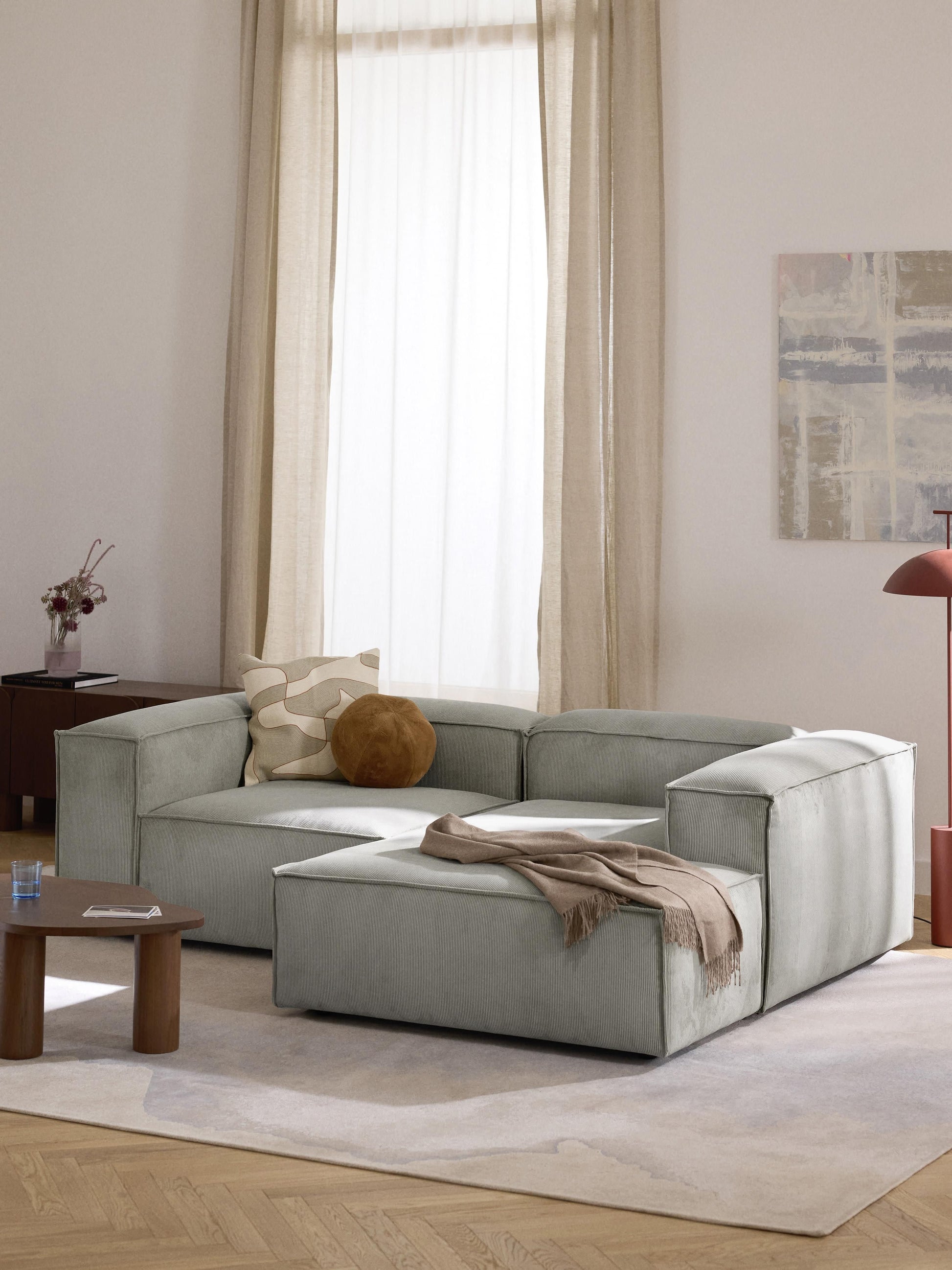 Lennox Modular Corduroy Corner Sofa (2-Seater)