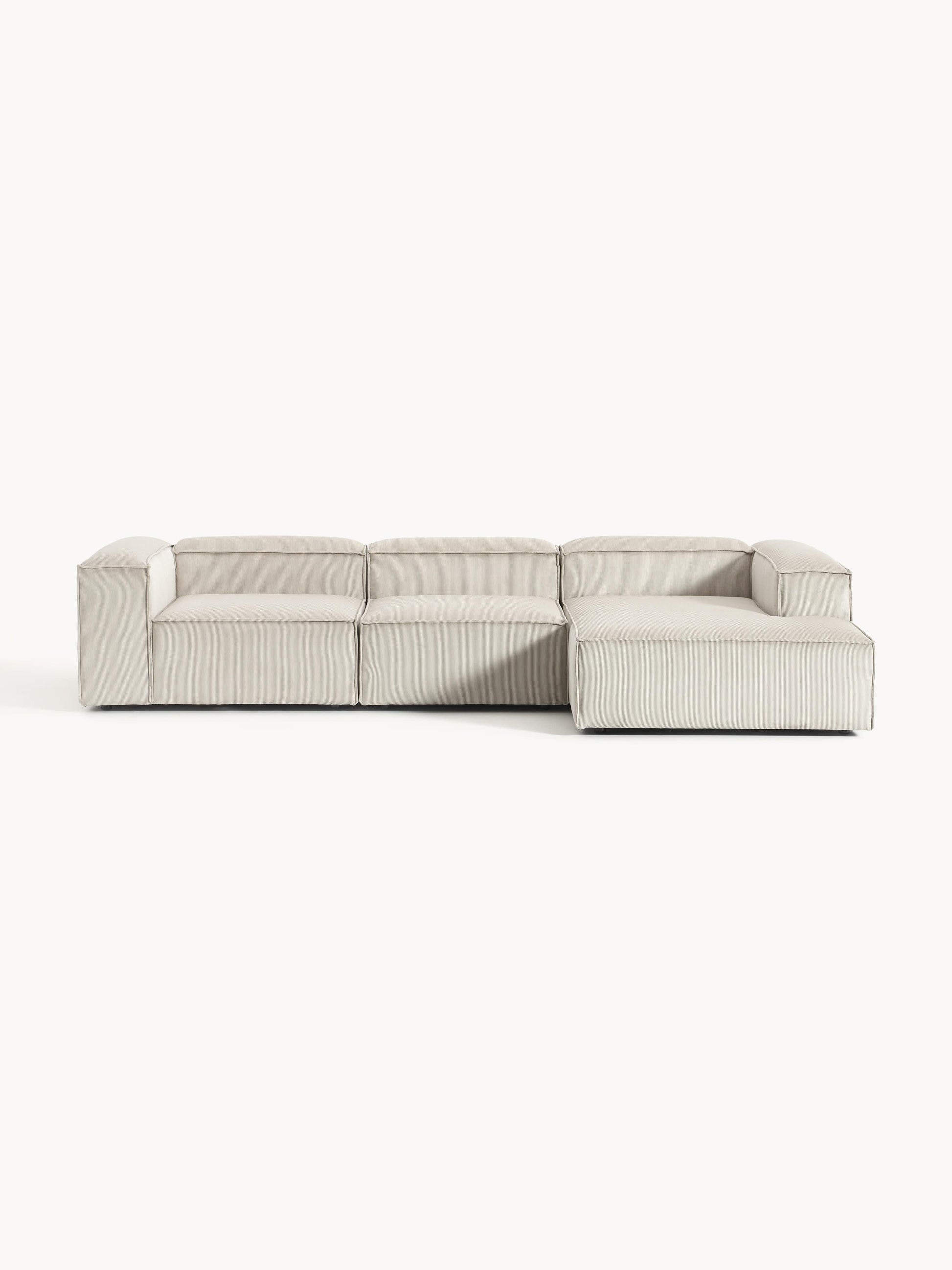 Lennox Modular Corduroy Corner Sofa (4-Seater)