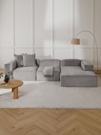 Lennox Modular Corduroy Corner Sofa (4-Seater)