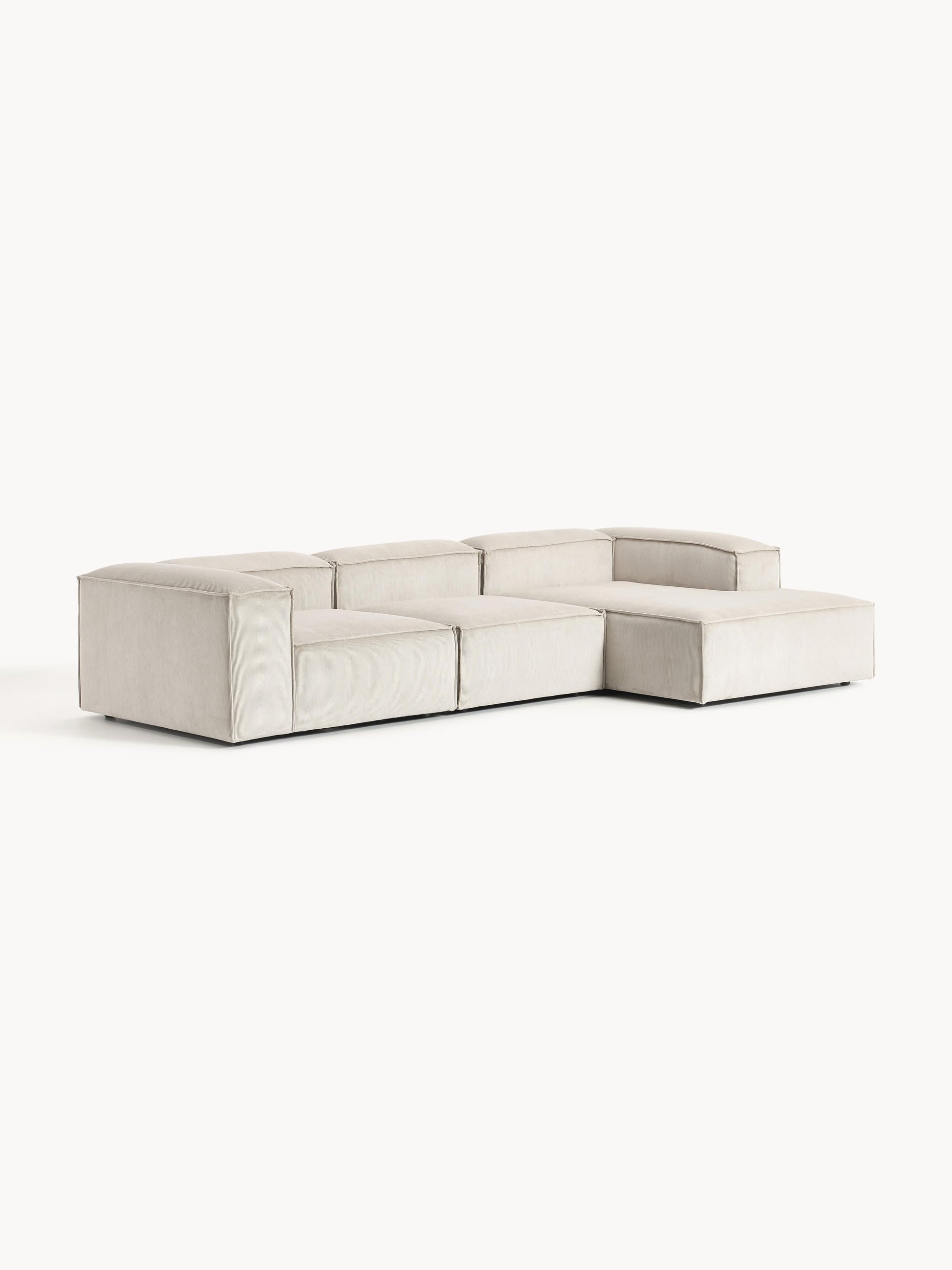 Lennox Modular Corduroy Corner Sofa (4-Seater)