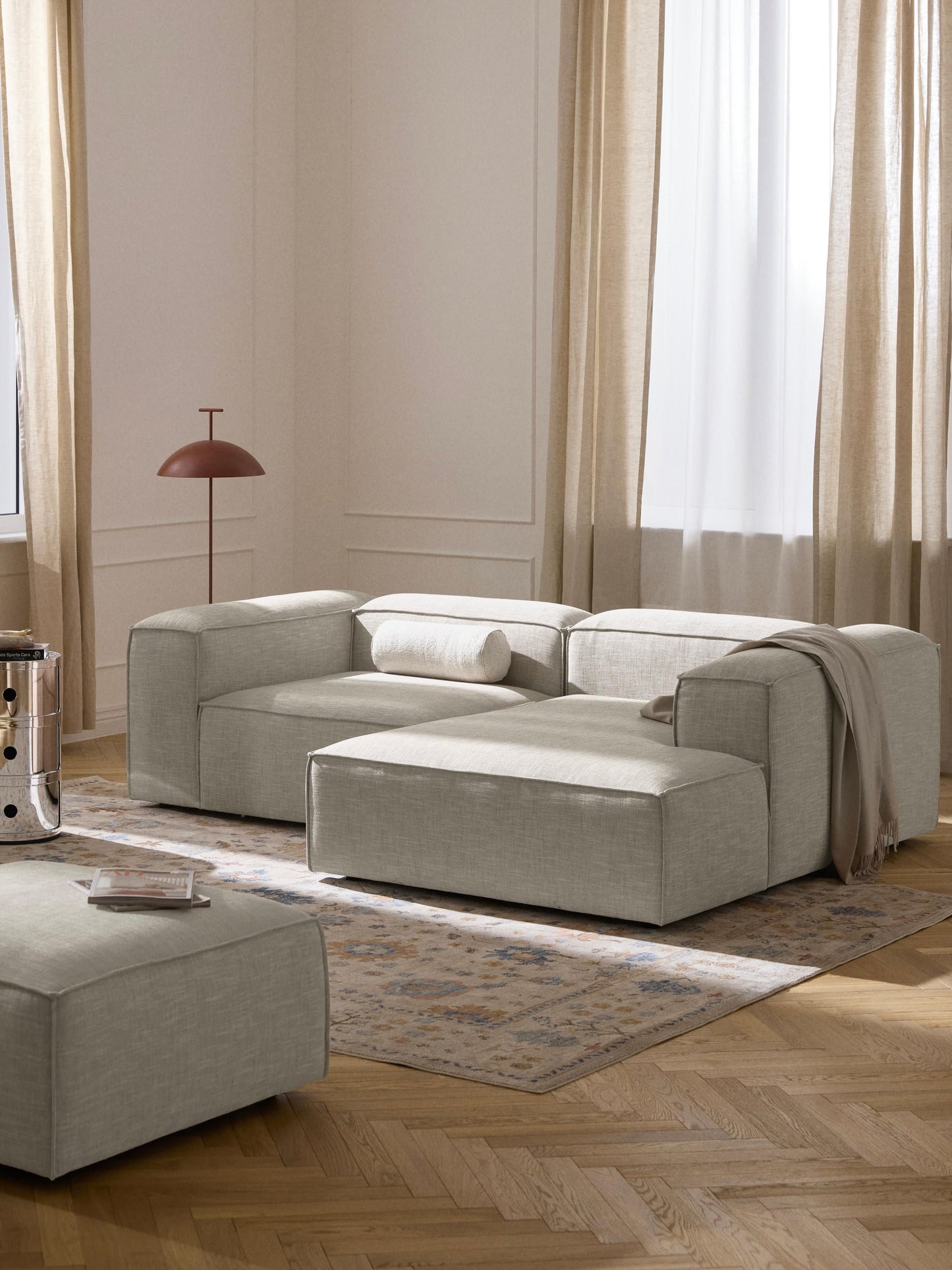 Lennox Modular Linen Blend Corner Sofa (2-Seater)