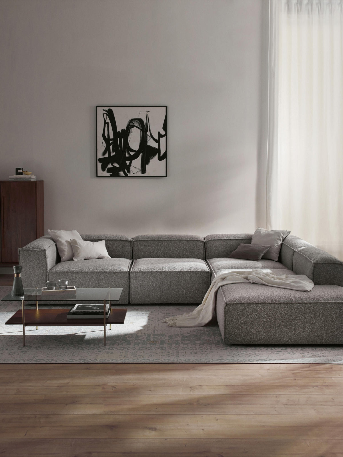 Lennox Modular XL Bouclé Corner Sofa (4-Seater)