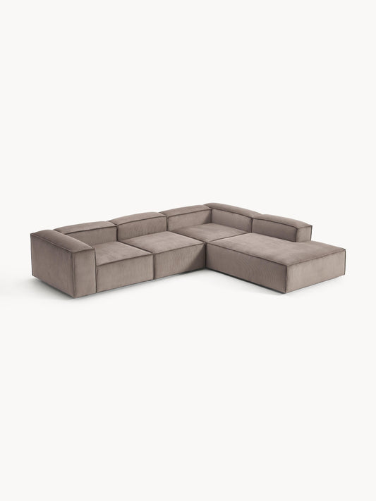 Lennox Modular XL Corduroy Corner Sofa (4-Seater)