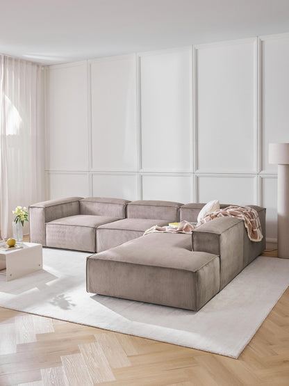 Lennox Modular XL Corduroy Corner Sofa (4-Seater)
