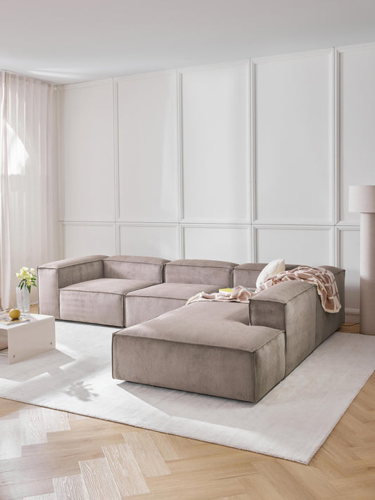 Lennox Modular XL Corduroy Corner Sofa (4-Seater)