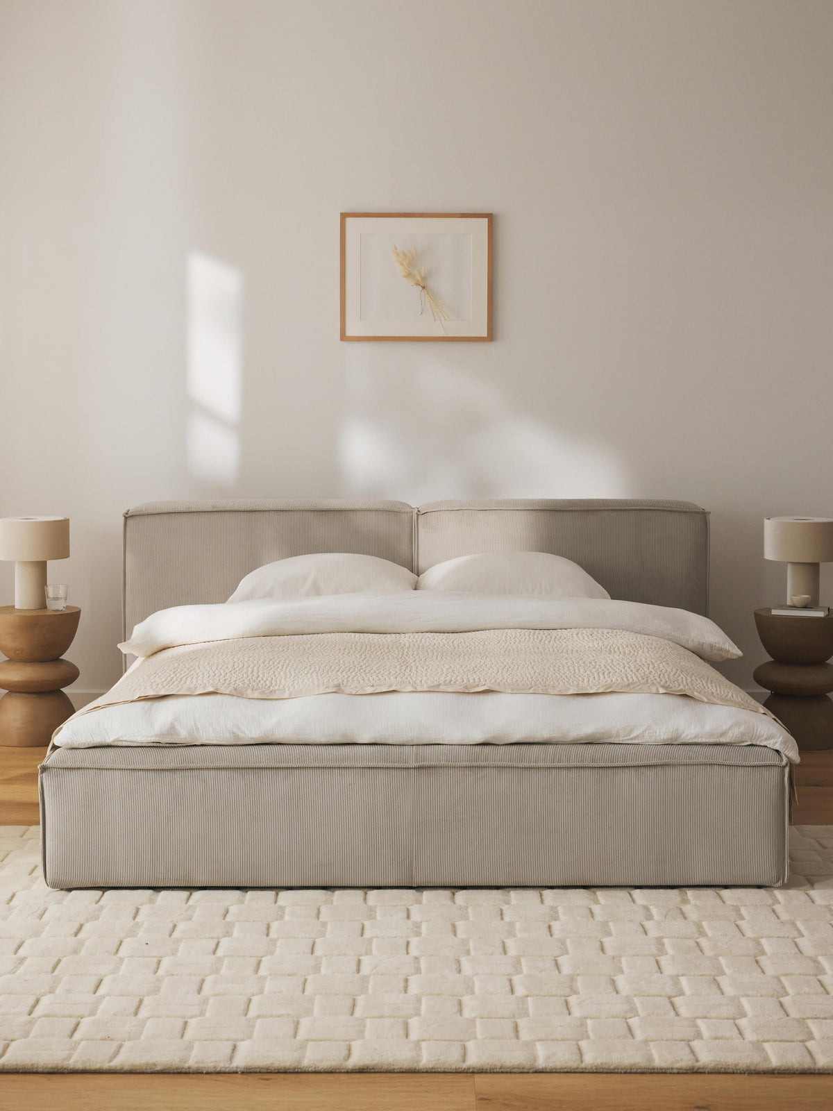 Lennox Upholstered Storage Bed in Corduroy