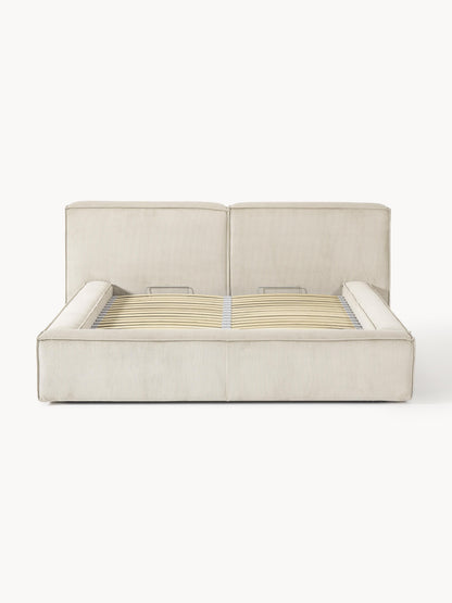 Lennox Upholstered Storage Bed in Corduroy