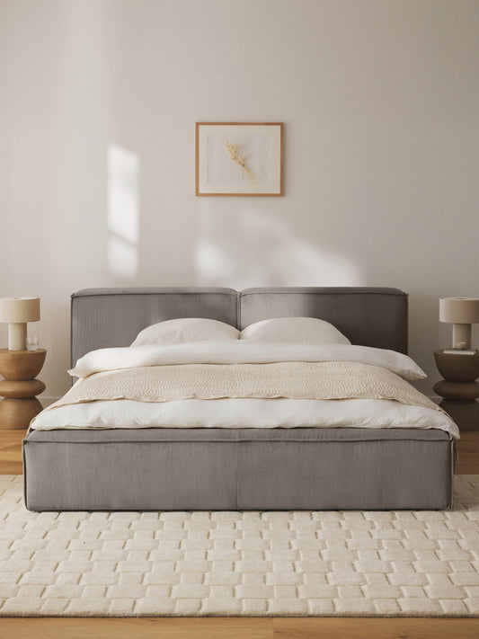 Lennox Upholstered Storage Bed in Corduroy