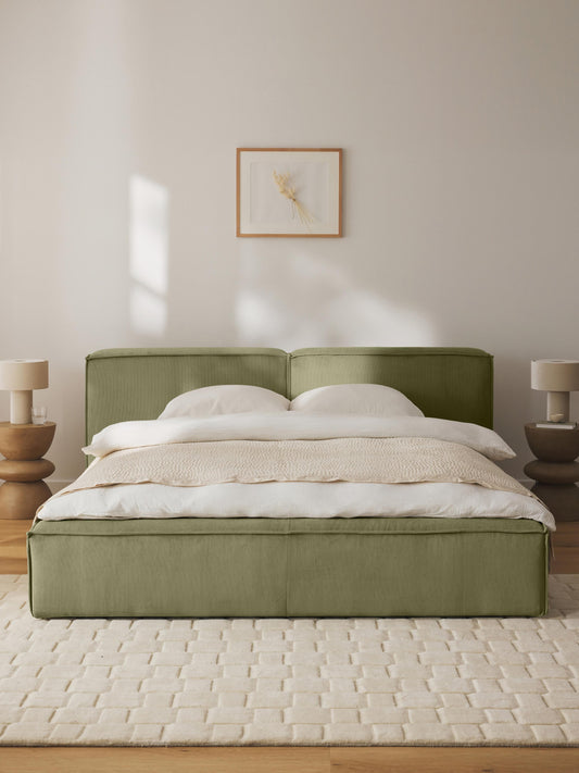 Lennox Upholstered Storage Bed in Corduroy