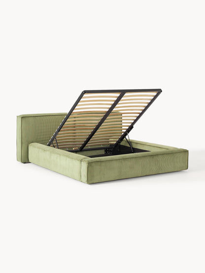 Lennox Upholstered Storage Bed in Corduroy