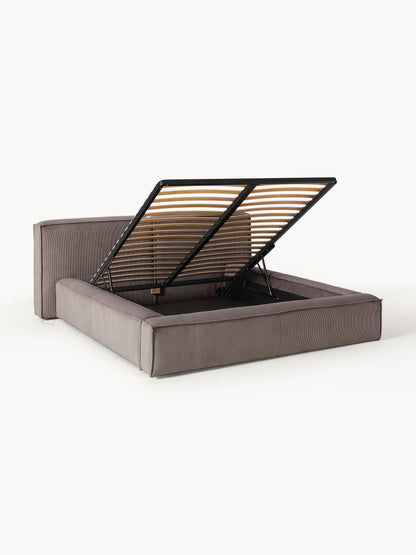 Lennox Upholstered Storage Bed in Corduroy