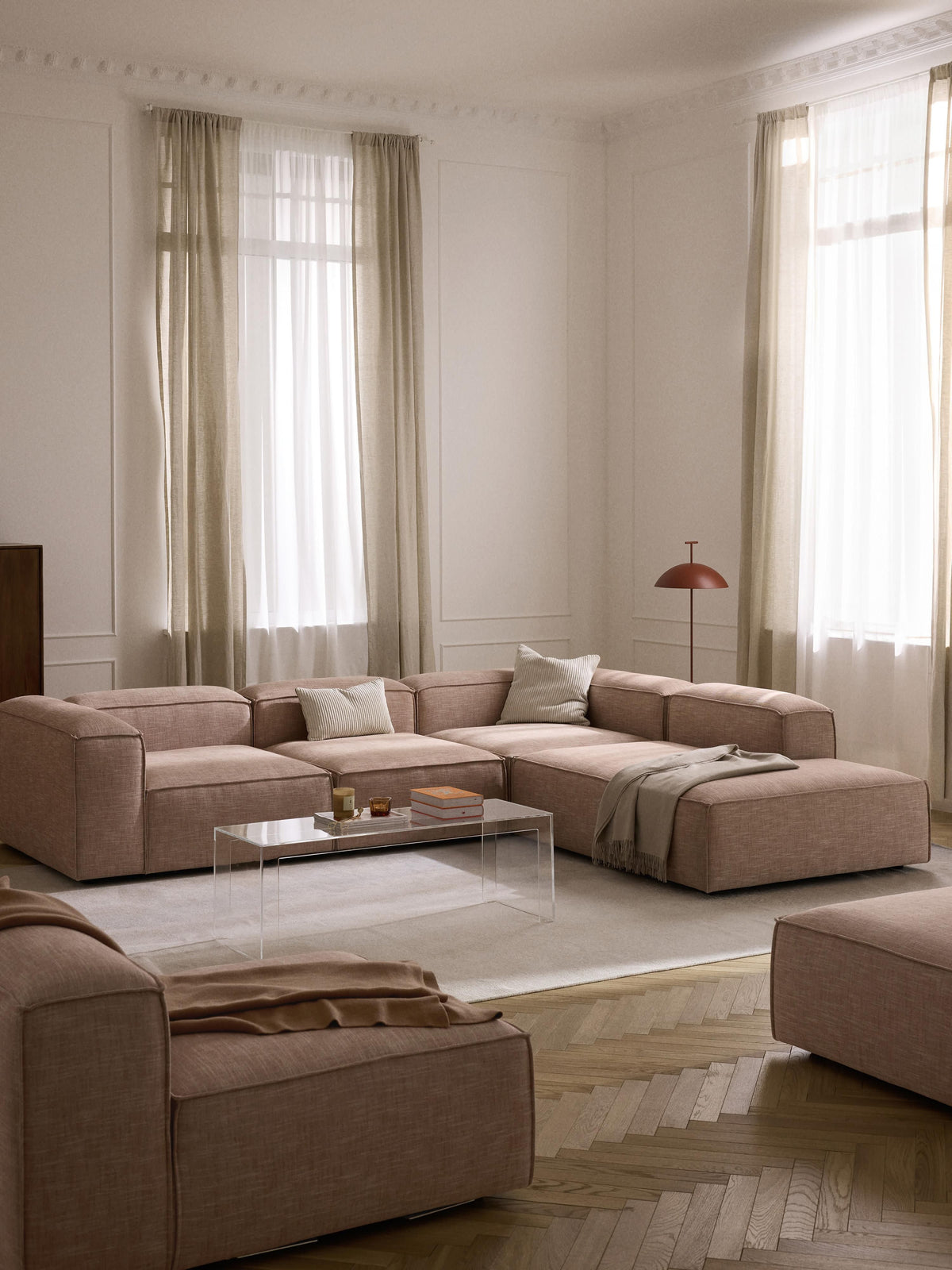 Lennox XL Modular Corner Sofa (4-Seater) in Linen Blend