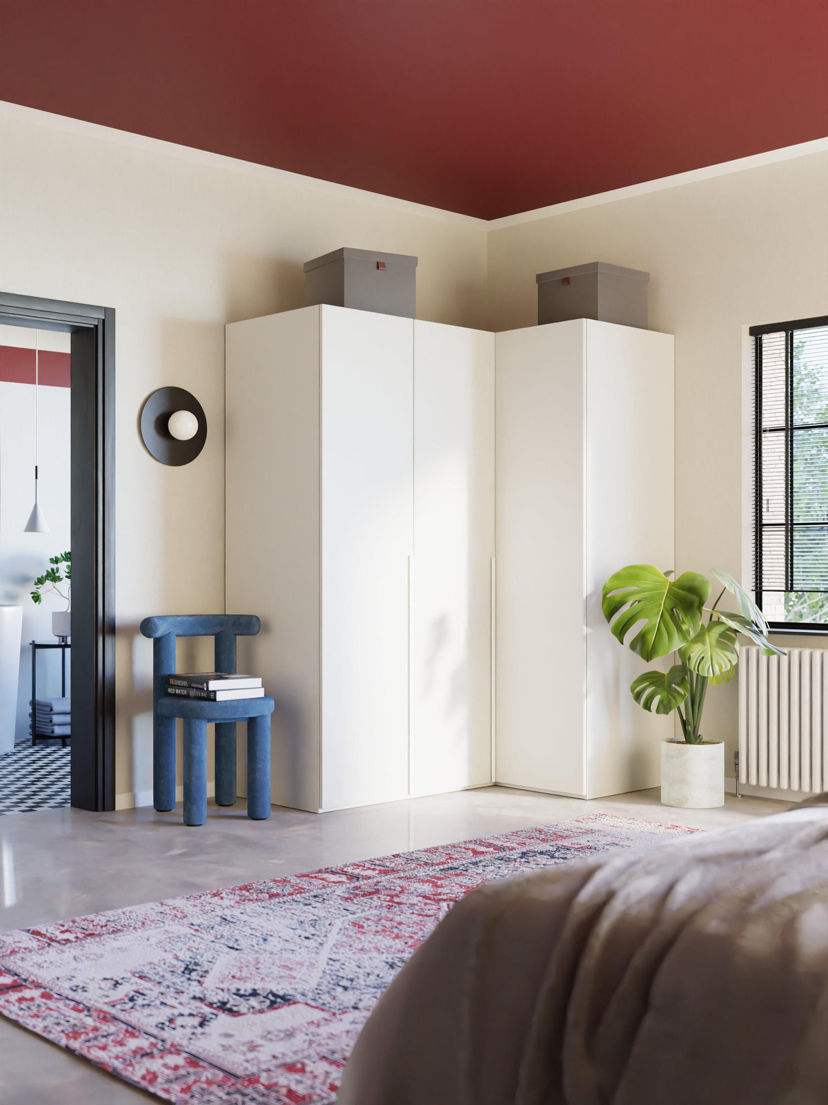 Leonor Modular Corner Wardrobe, 165 cm Wide, in Various Sizes