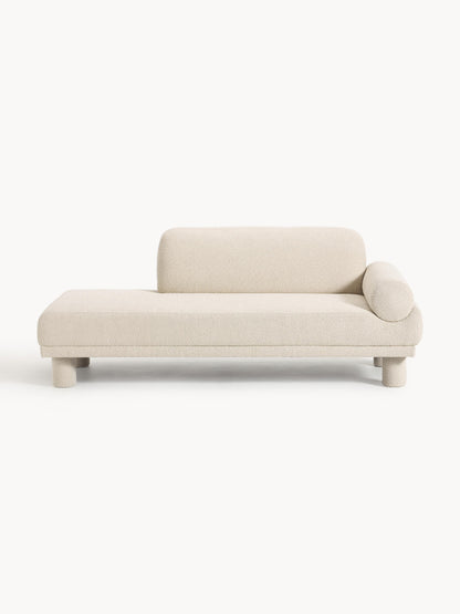 Lila Ottoman in Bouclé
