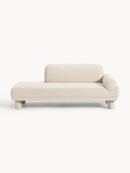Lila Ottoman in Bouclé