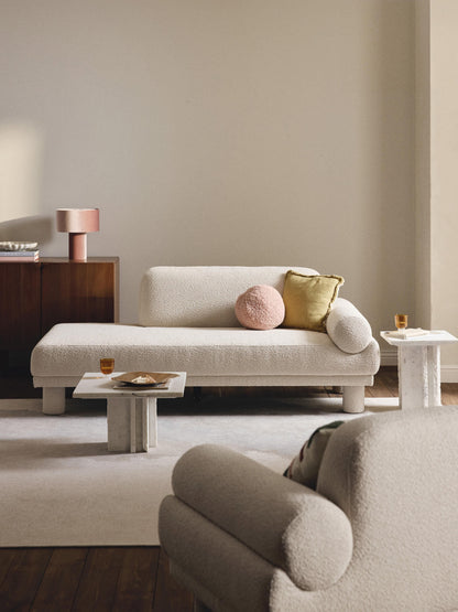 Lila Ottoman in Bouclé