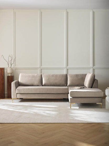 Lunara Velvet Sofa Bed with Mattress, 3-Seater