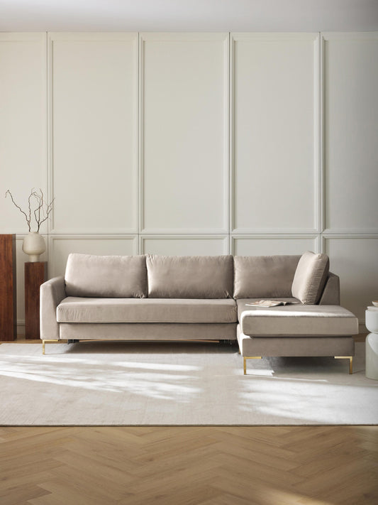 Lunara Velvet Sofa Bed with Mattress, 3-Seater