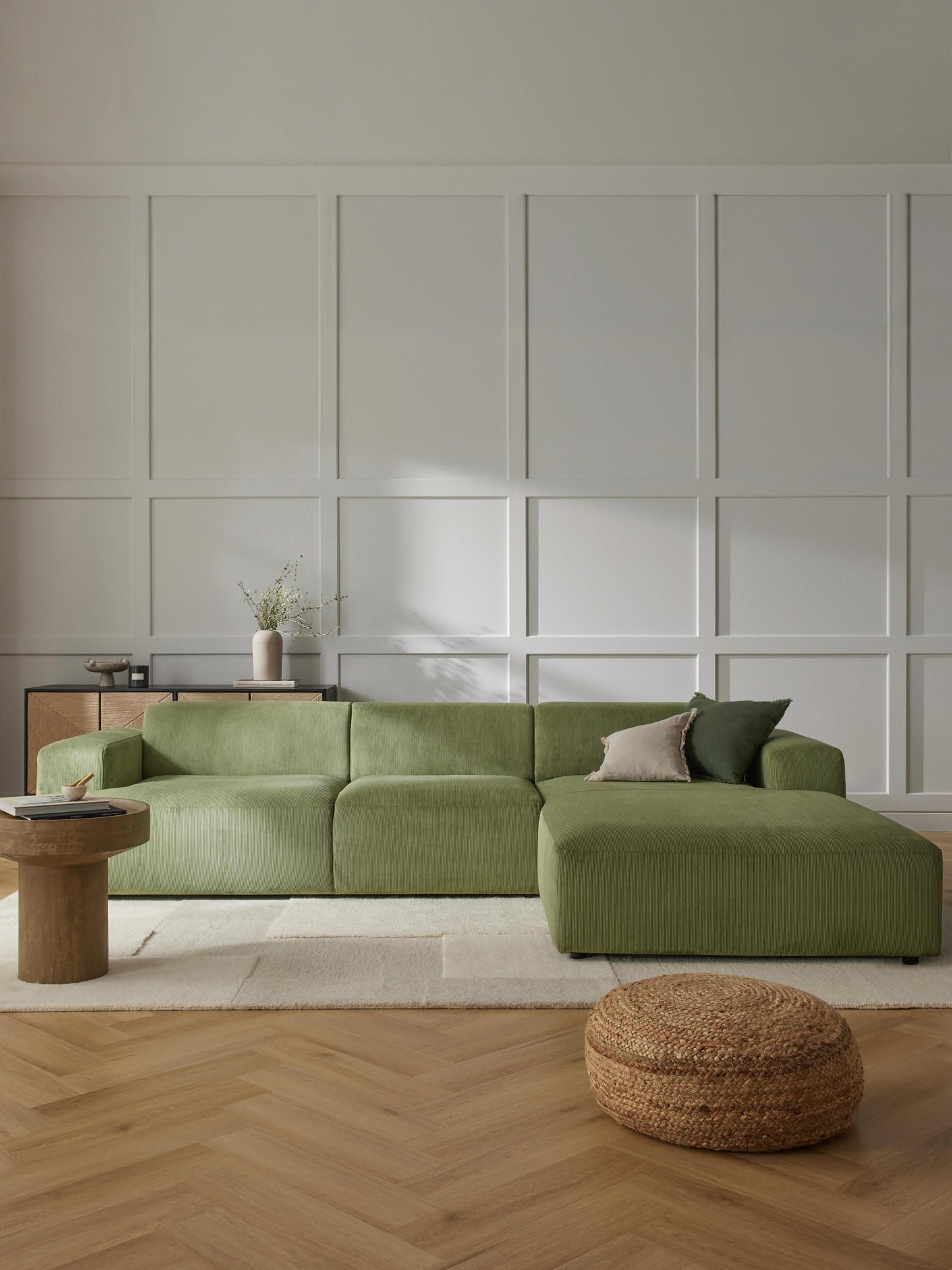 Melvie Corner Sofa in Corduroy (4-Seater)