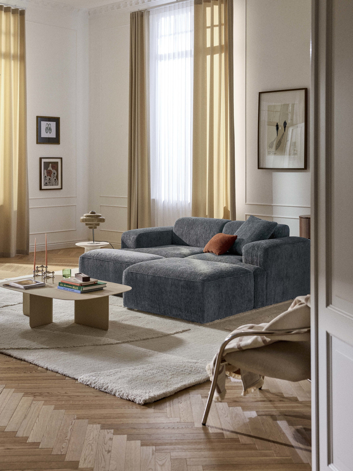 Melvie Footstool, W 99 x D 72 cm