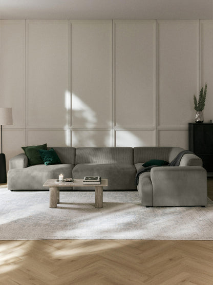 Melvie Large Corner Sofa in Corduroy (4-Seater)