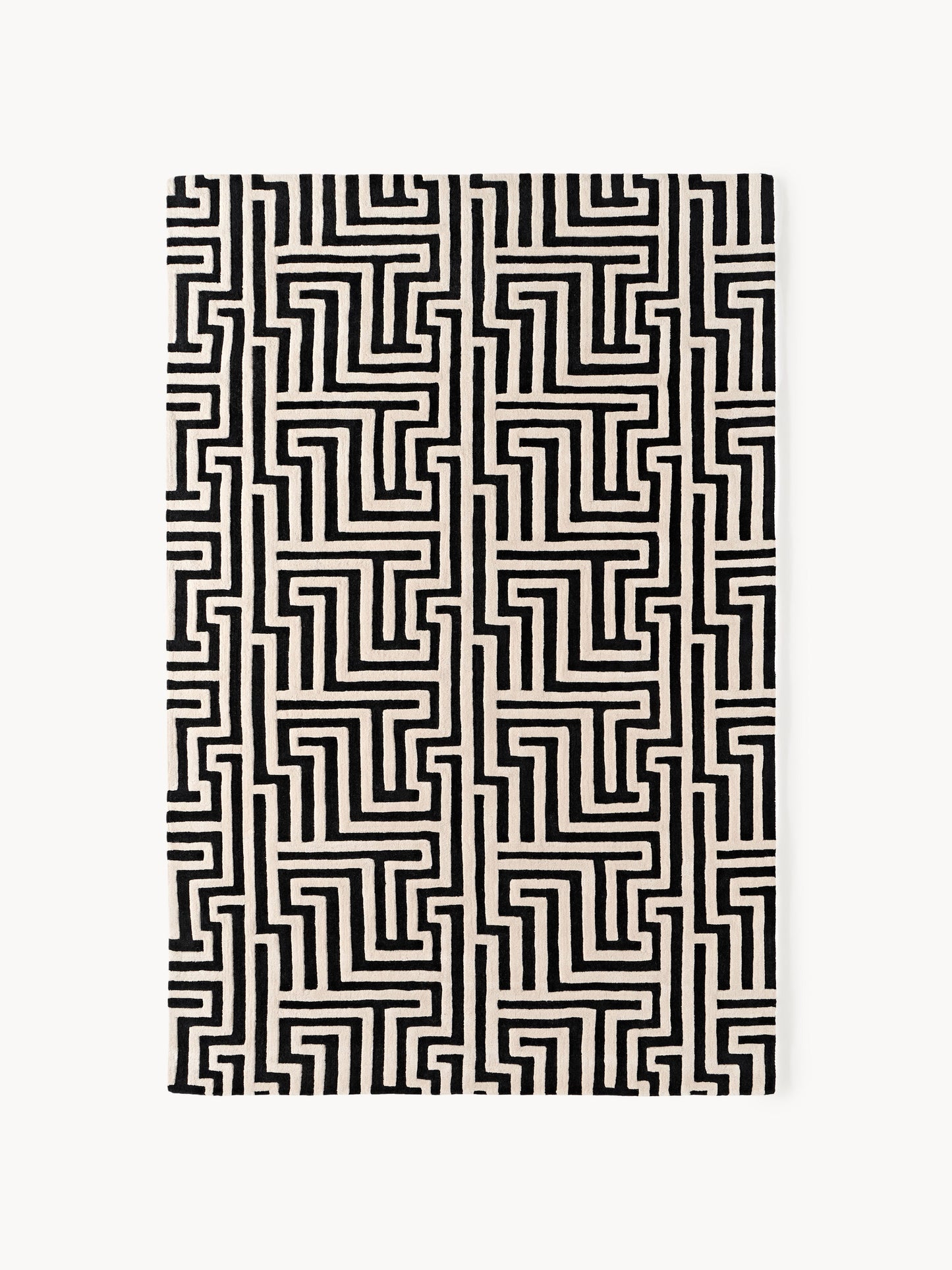 Montin Hand-Tufted Wool Rug with Raised High-Low Texture