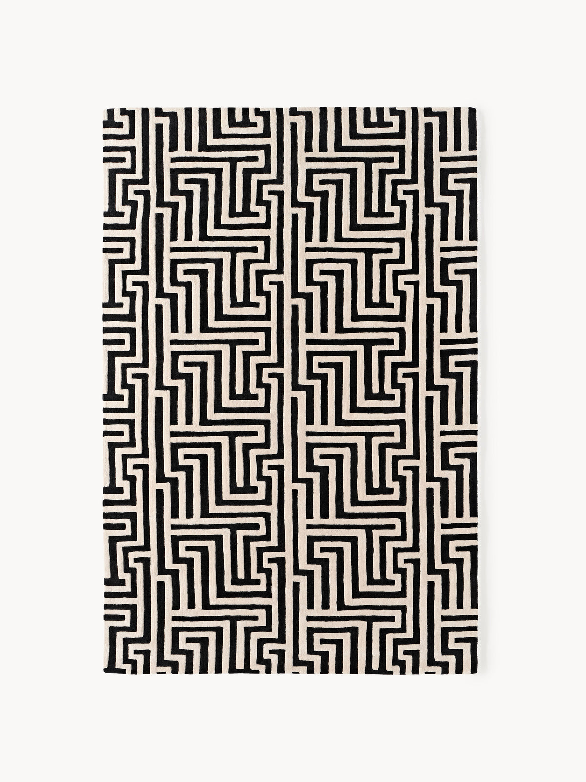 Montin Hand-Tufted Wool Rug with Raised High-Low Texture