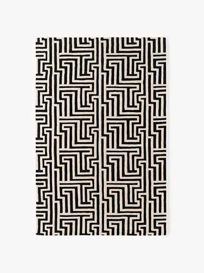 Montin Hand-Tufted Wool Rug with Raised High-Low Texture